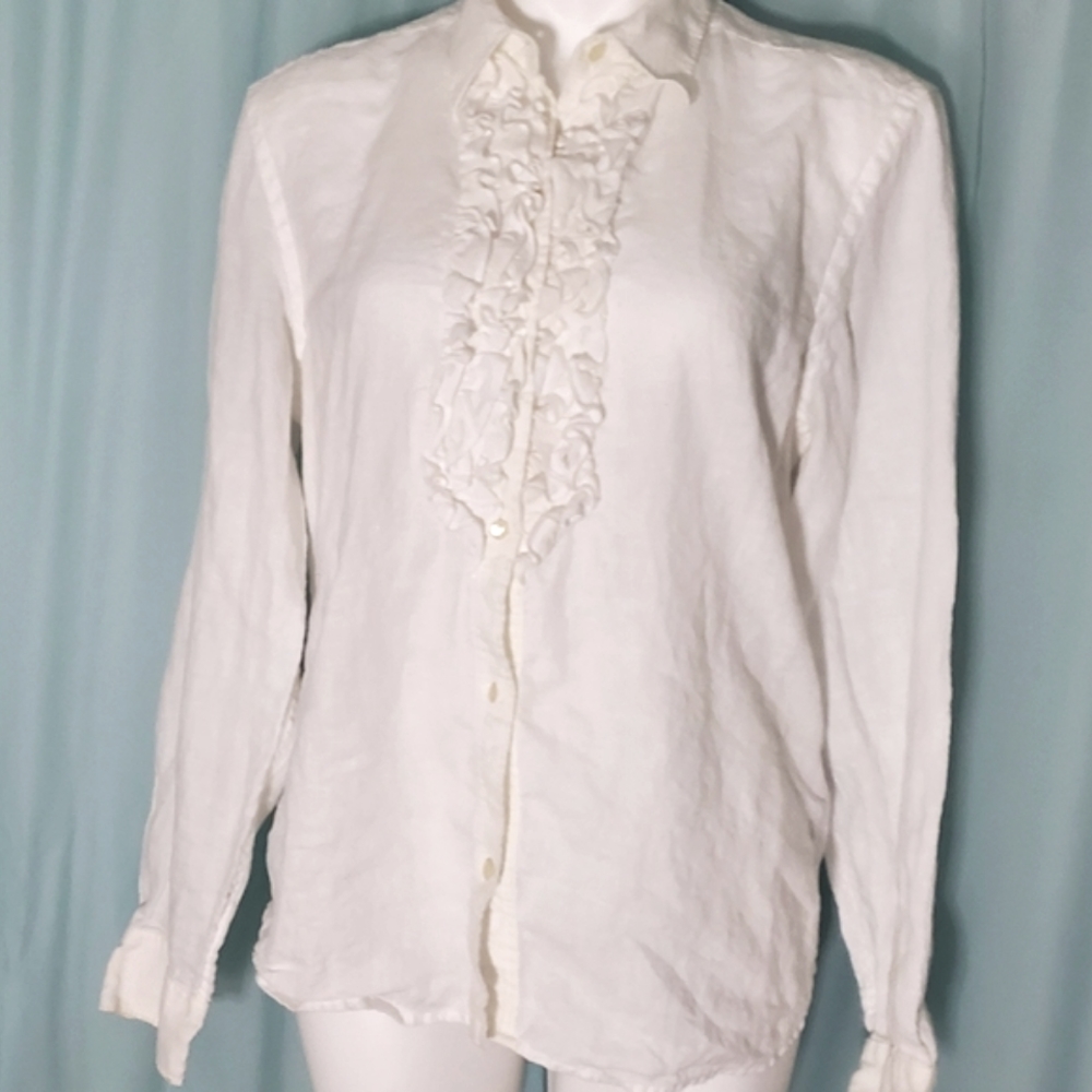 Ralph Lauren women's white linen top